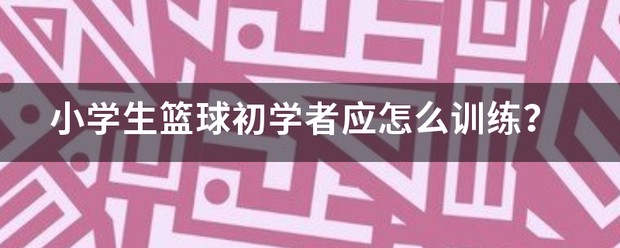 小学生篮球初学者每日训练